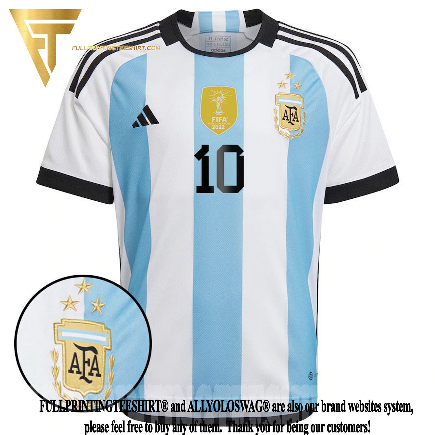 messi jersey with 3 stars