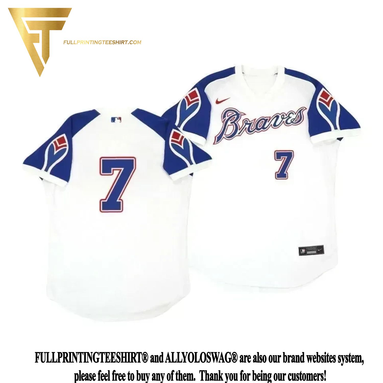 Top-selling Item] Atlanta Braves Dansby Swanson 7 Cooperstown White  Throwback Home 3D Unisex Jersey