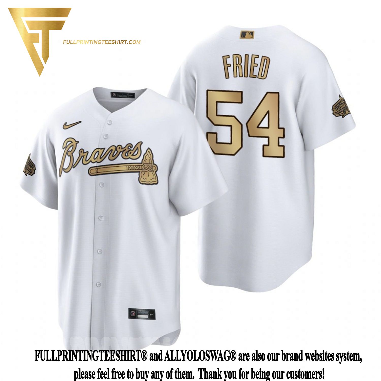 Top-selling Item] Atlanta Braves Max Fried White 2022-23 All-Star Game 3D  Unisex Jersey