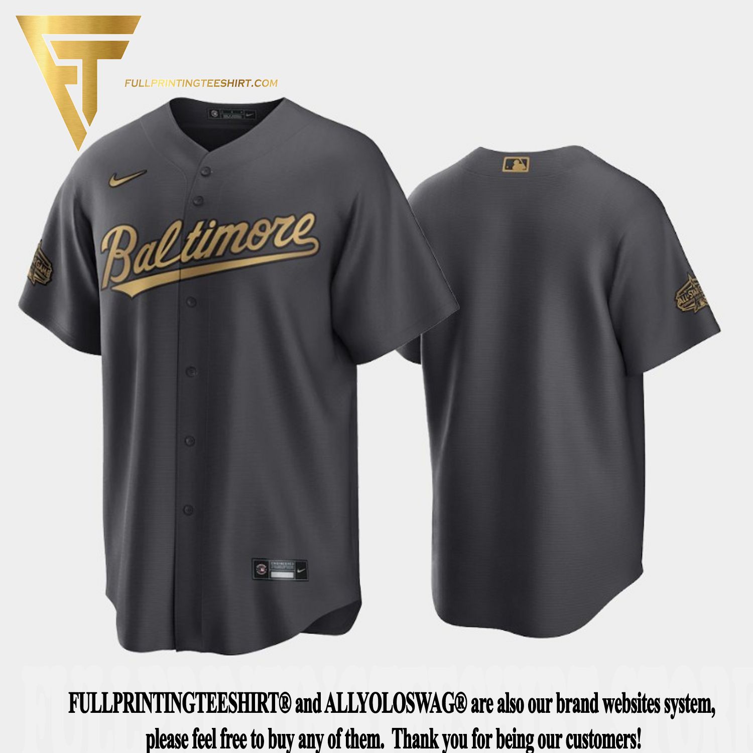 Top-selling Item] Baltimore Orioles 2022-23 All-Star Game AL Charcoal 3D  Unisex Jersey