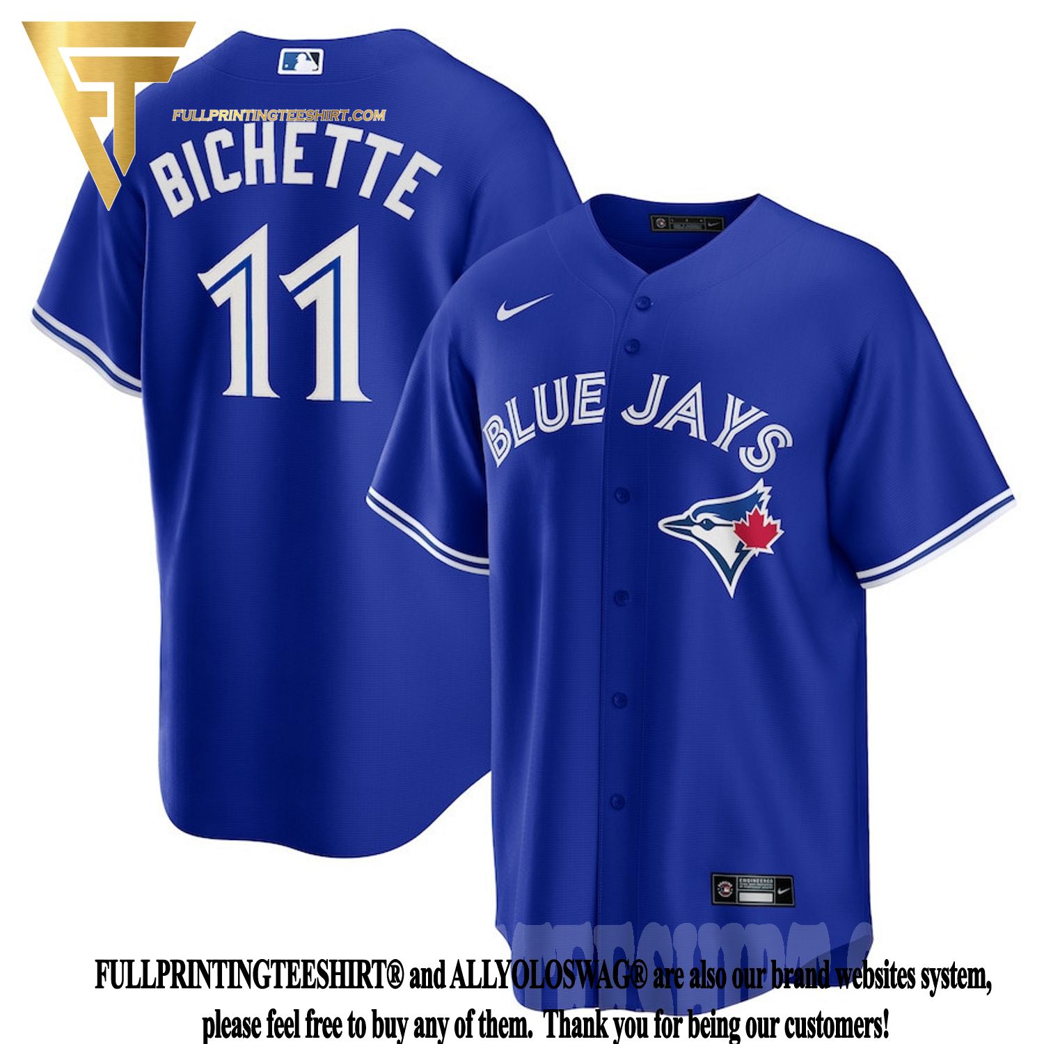 Top-selling Item] Bo Bichette 11 Toronto Blue Jays Alternate 3D Unisex  Jersey - Royal