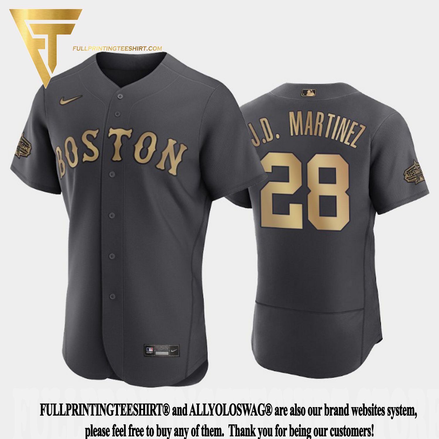 gold red sox jersey