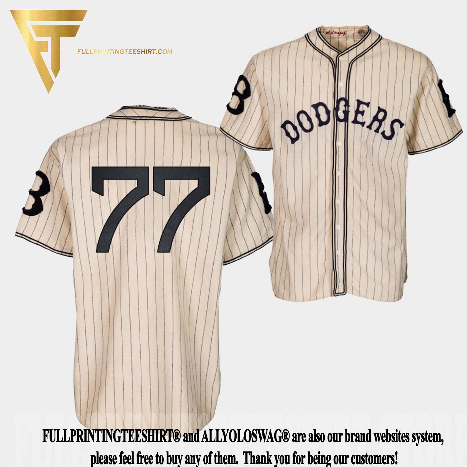 Top-selling Item] Brooklyn Dodgers James Outman 1933 Heritage 77 Gold  Pinstripe 3D Unisex Jersey