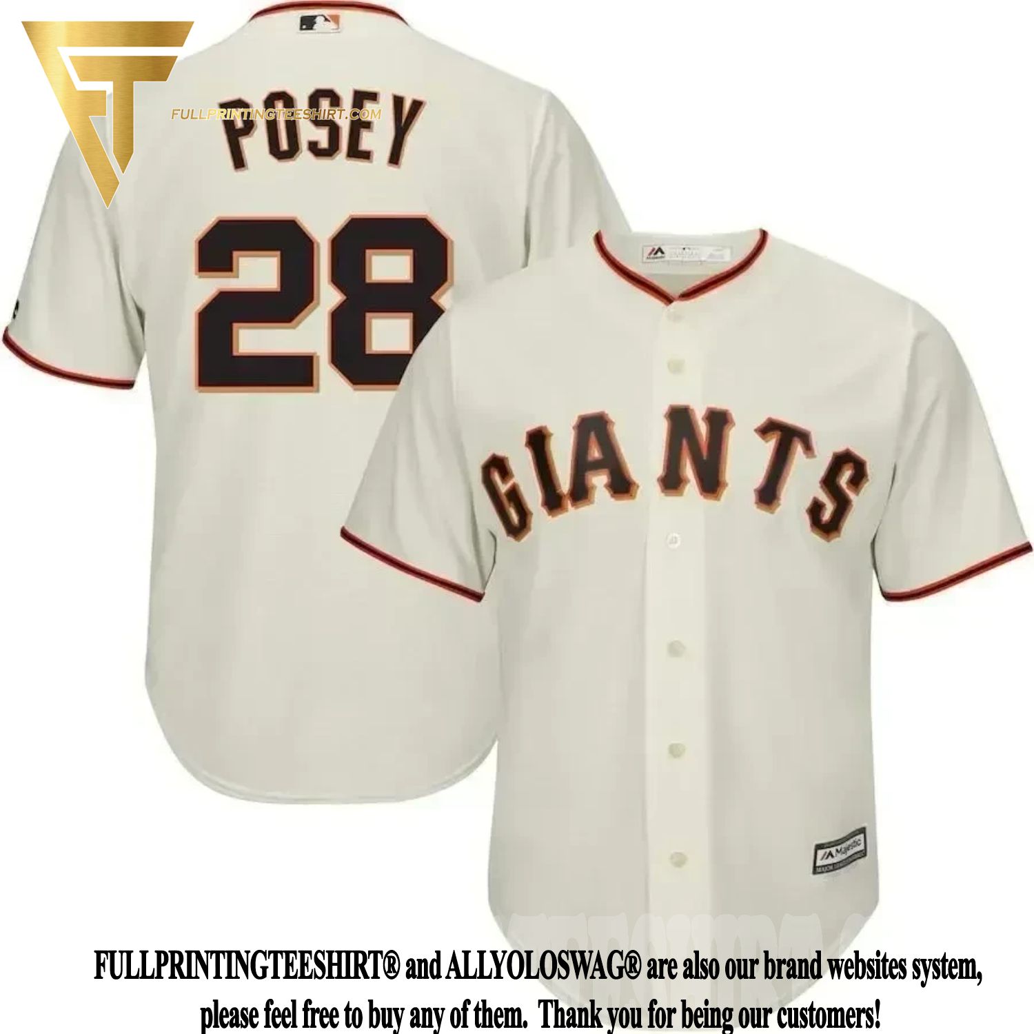 Top-selling Item] Buster Posey 28 San Francisco Giants Big And Tall Cool  Base Player 3D Unisex Jersey - Cream