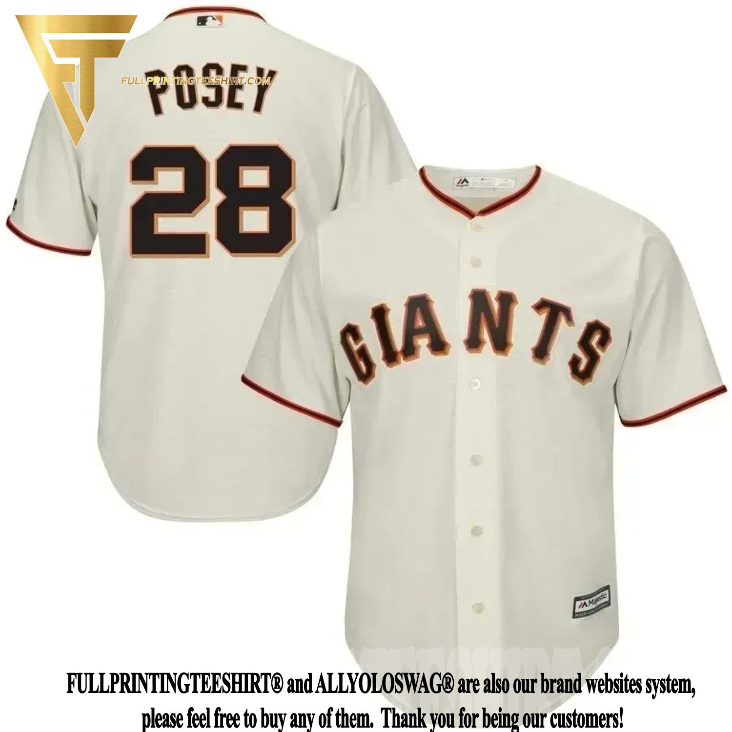 Majestic San Francisco Giants BUSTER POSEY Sewn Baseball Jersey
