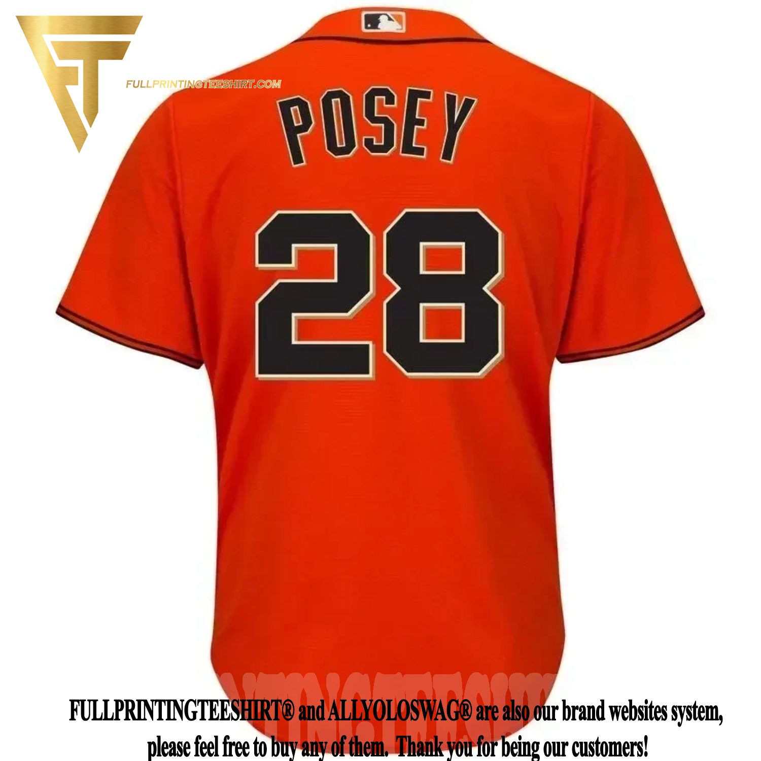 Top-selling Item] Black Giants 28 Buster Posey Alternate 3D Unisex Jersey