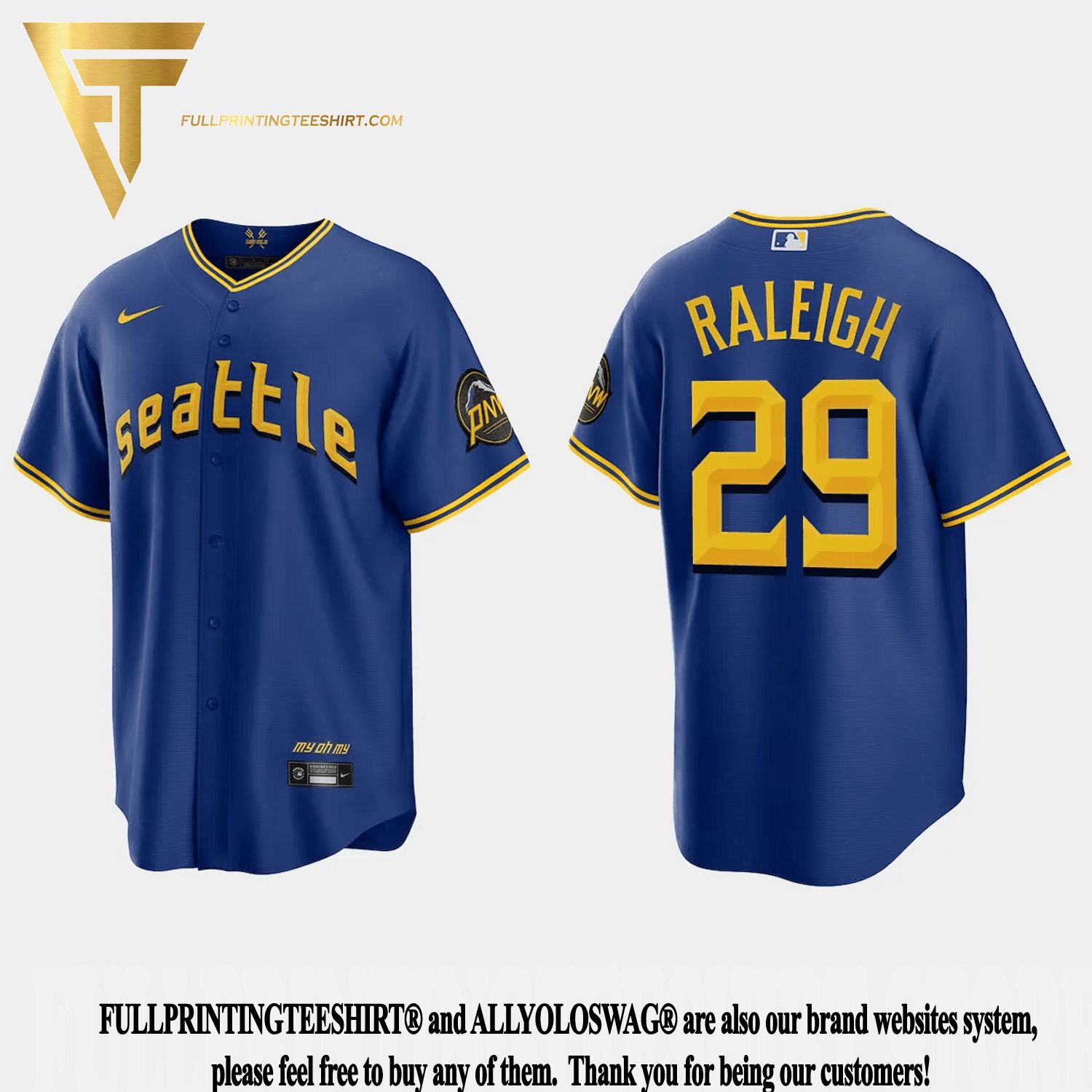 Top-selling Item] Cal Raleigh 29 Seattle Mariners 2023 City Connect Game 3D  Unisex Jersey - Royal