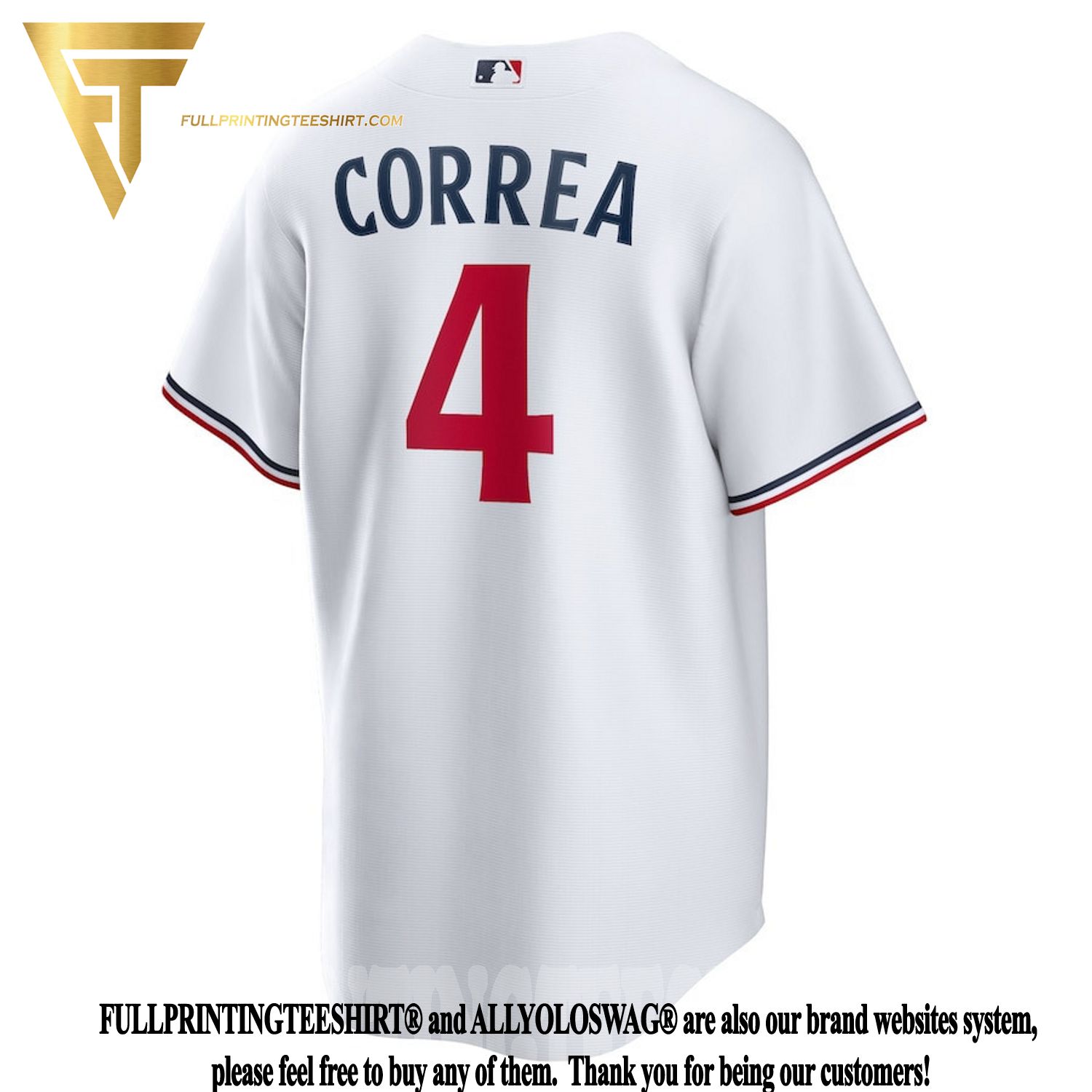 Top-selling Item] Carlos Correa 4 Minnesota Twins Team Logo Home