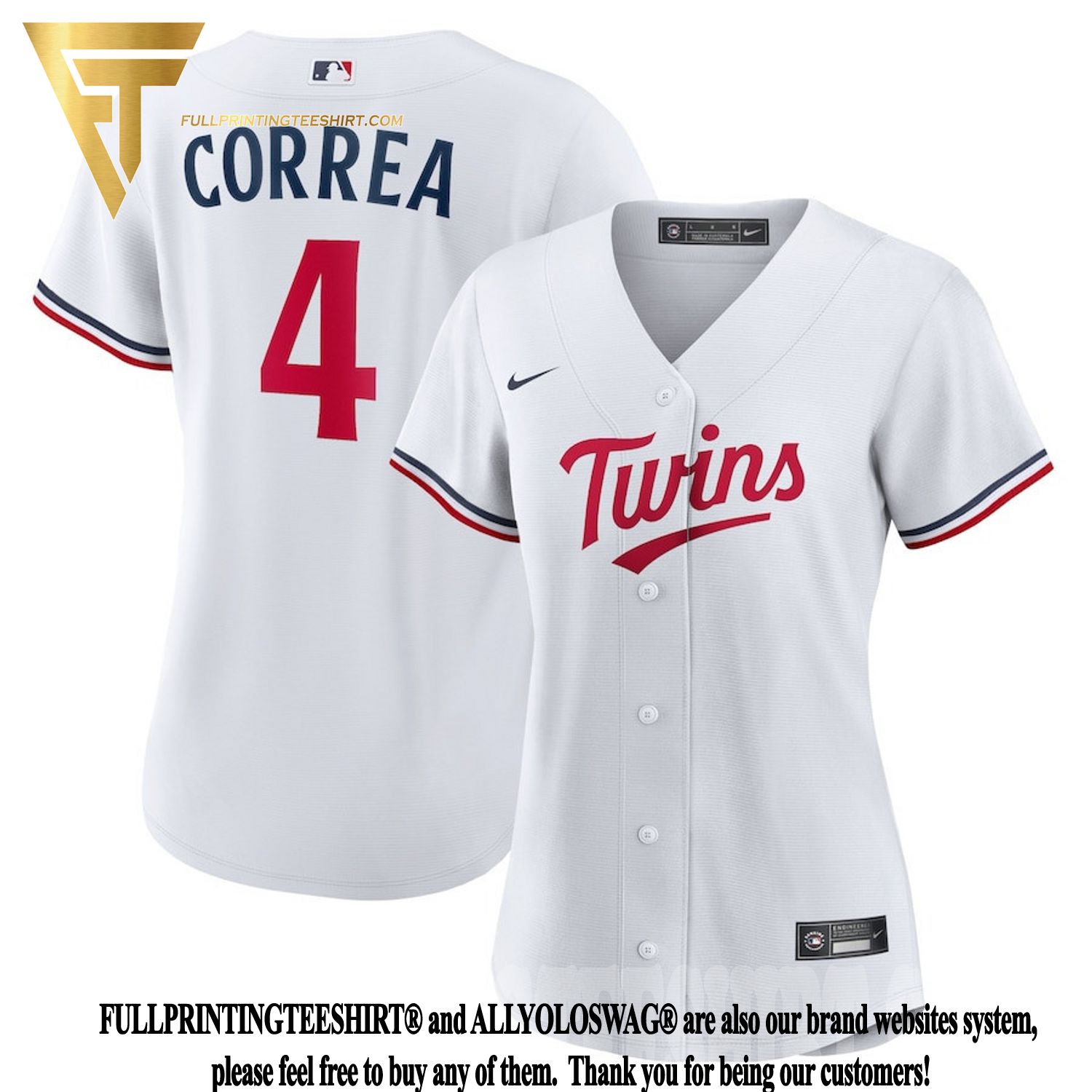 Top-selling Item] Carlos Correa 4 Minnesota Twins Team Logo