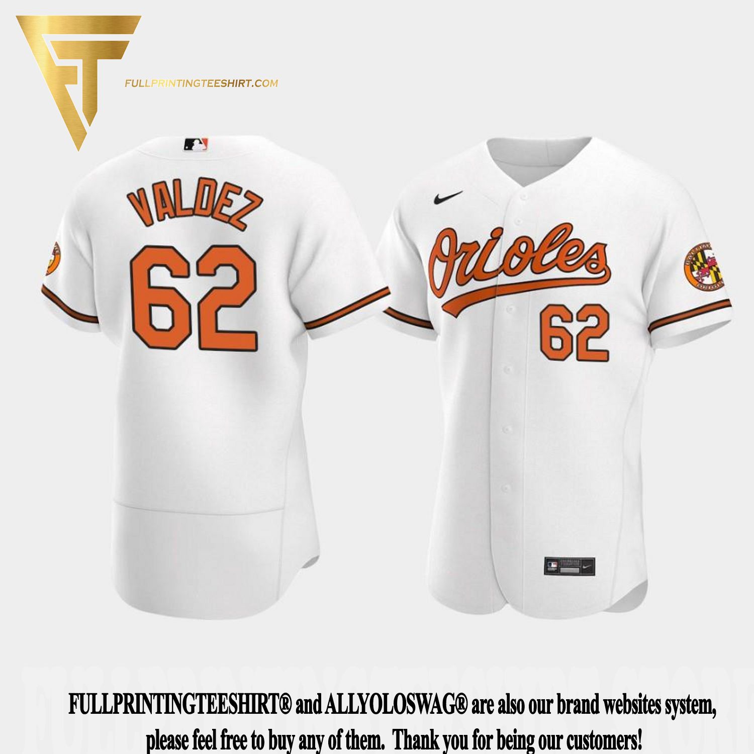 Custom Men's Baltimore Orioles Alternate Jersey - Orange Replica