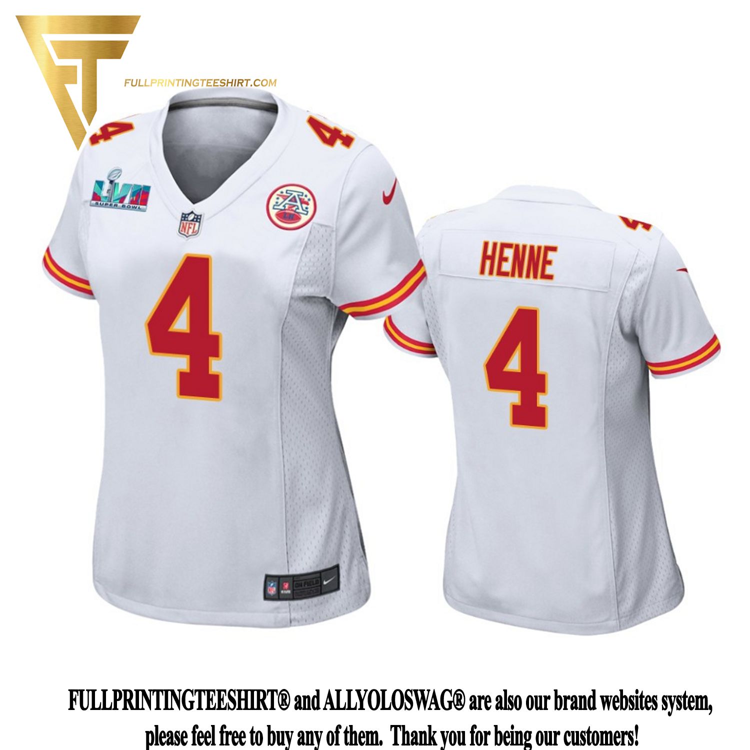 Top-selling Item] Chad Henne 4 Kansas City Chiefs Super Bowl LVII Game 3D  Unisex Jersey - Red