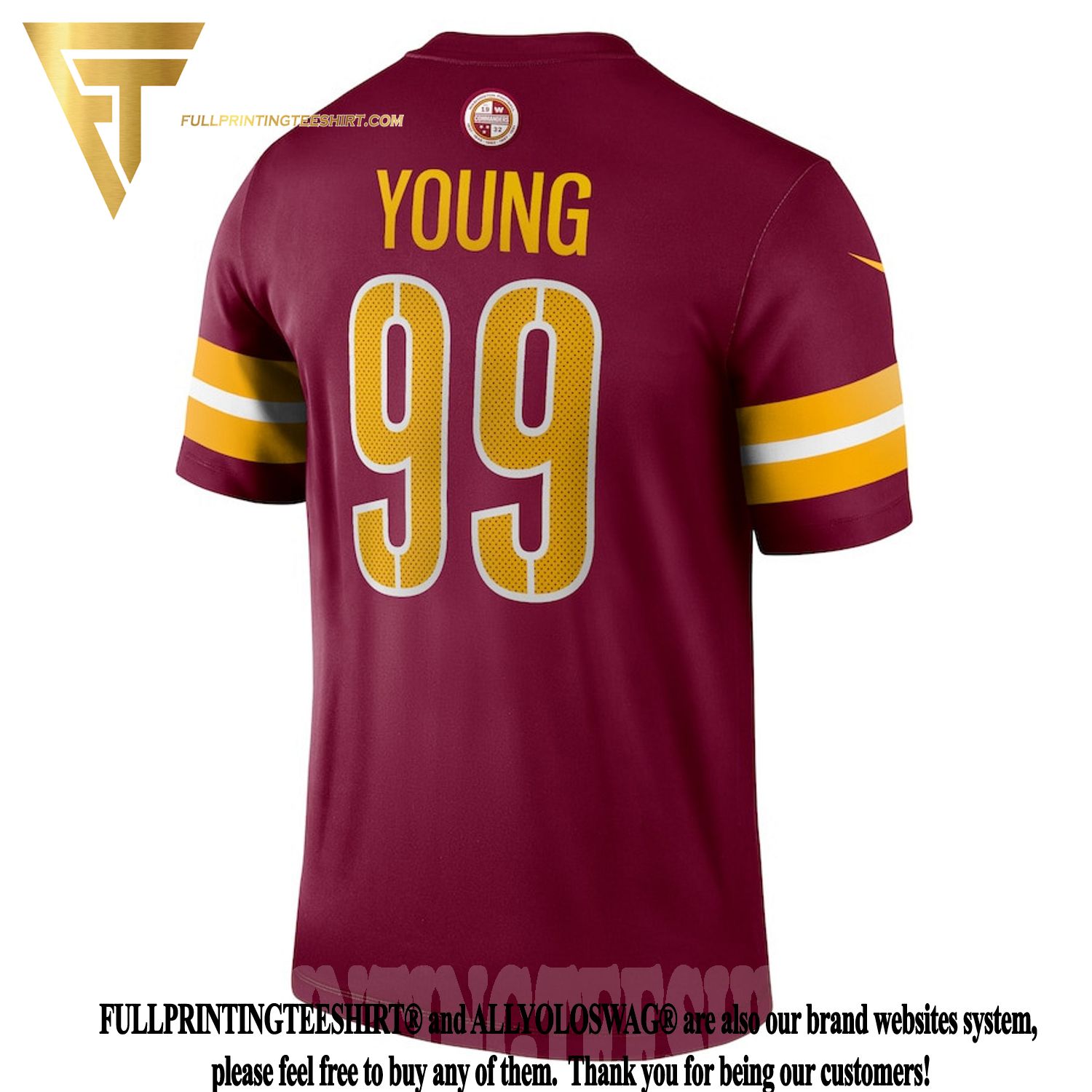 Washington Commanders Chase Young Jerseys, Commanders Uniform