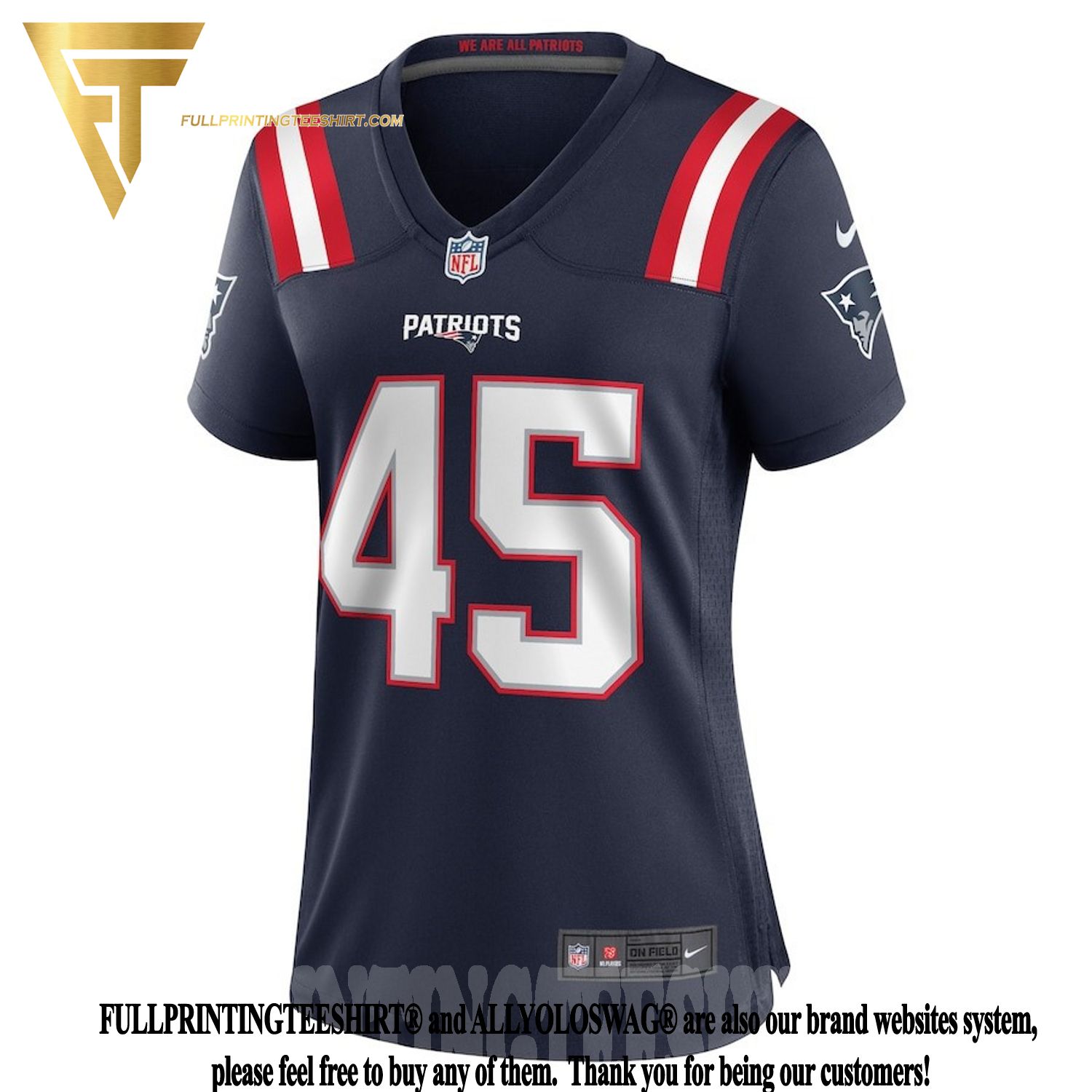 Youth New England Patriots Tom Brady Nike Navy Color Rush Player Pride Name  & Number T