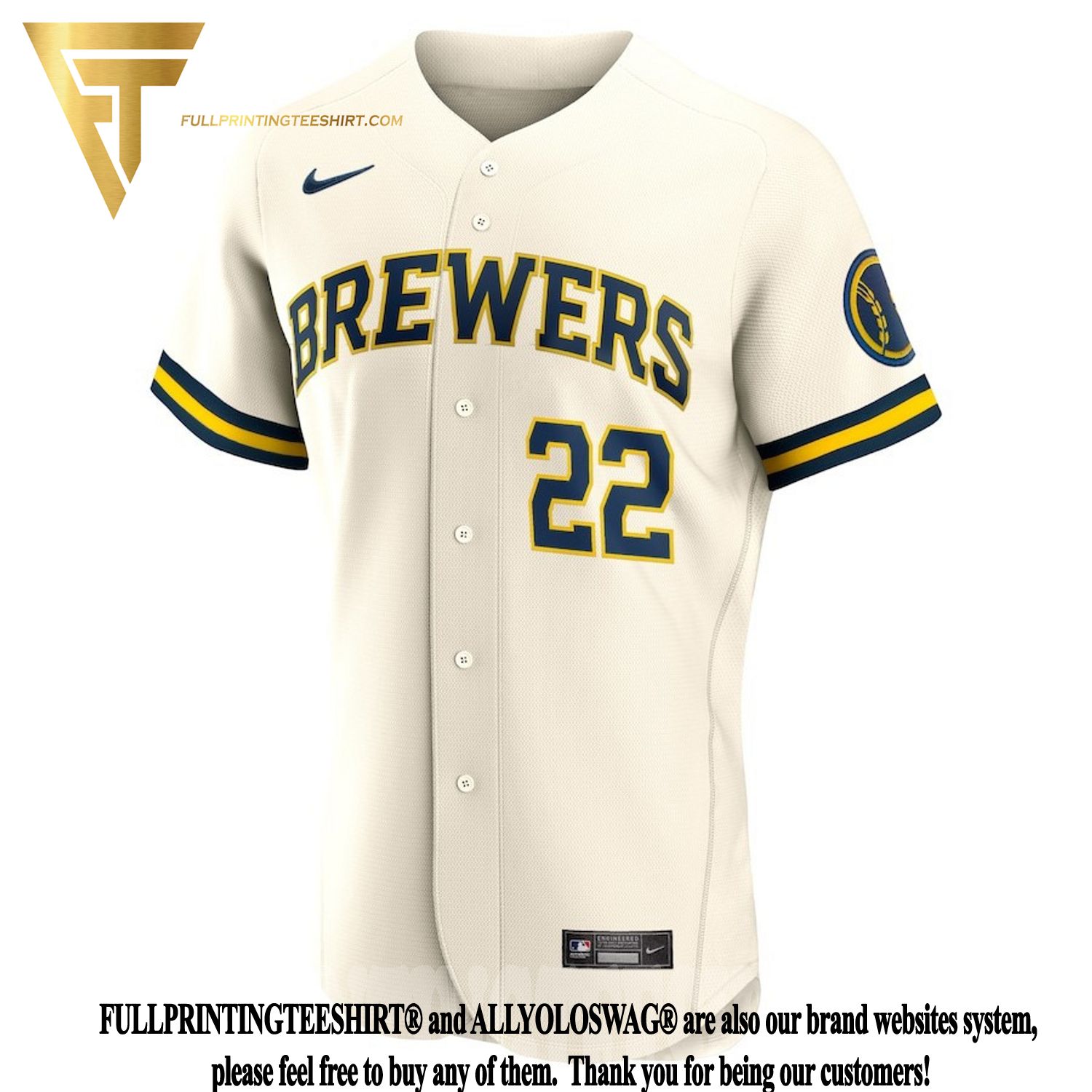 Top-selling Item] Christian Yelich 22 Milwaukee Brewers Home Wordmark  Player Elite 3D Unisex Jersey - Cream