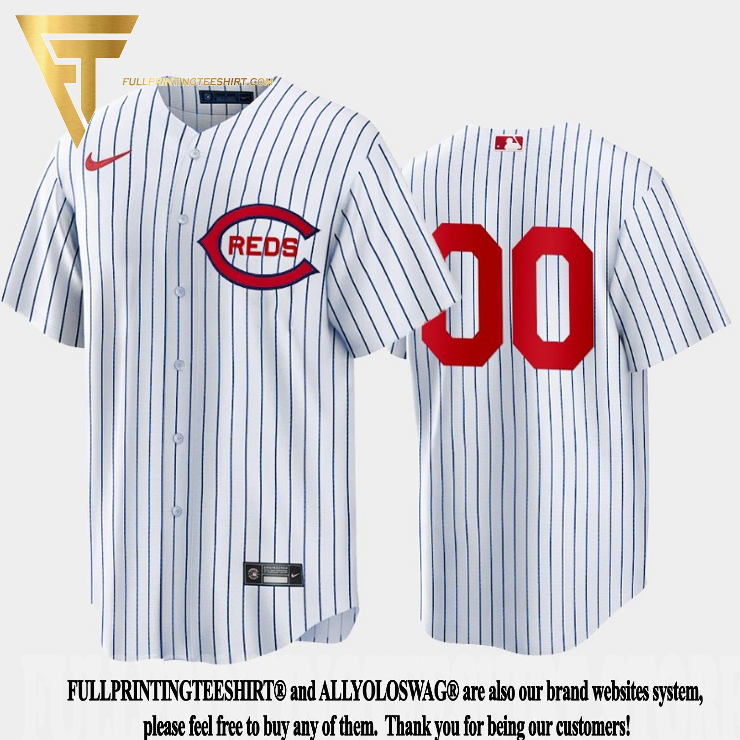 Top-selling Item] Cincinnati Reds 00 Custom White 2022-23 Field of Dreams  3D Unisex Jersey