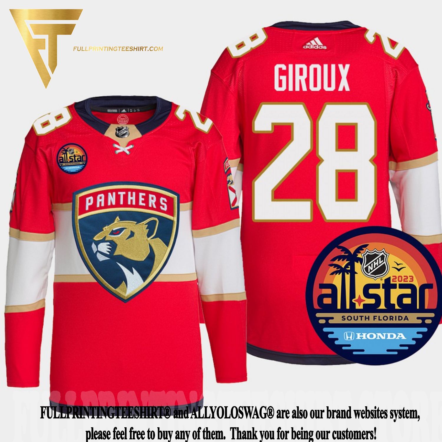 Claude Giroux Florida Panthers Logo Long Short Sleeve T-Shirt