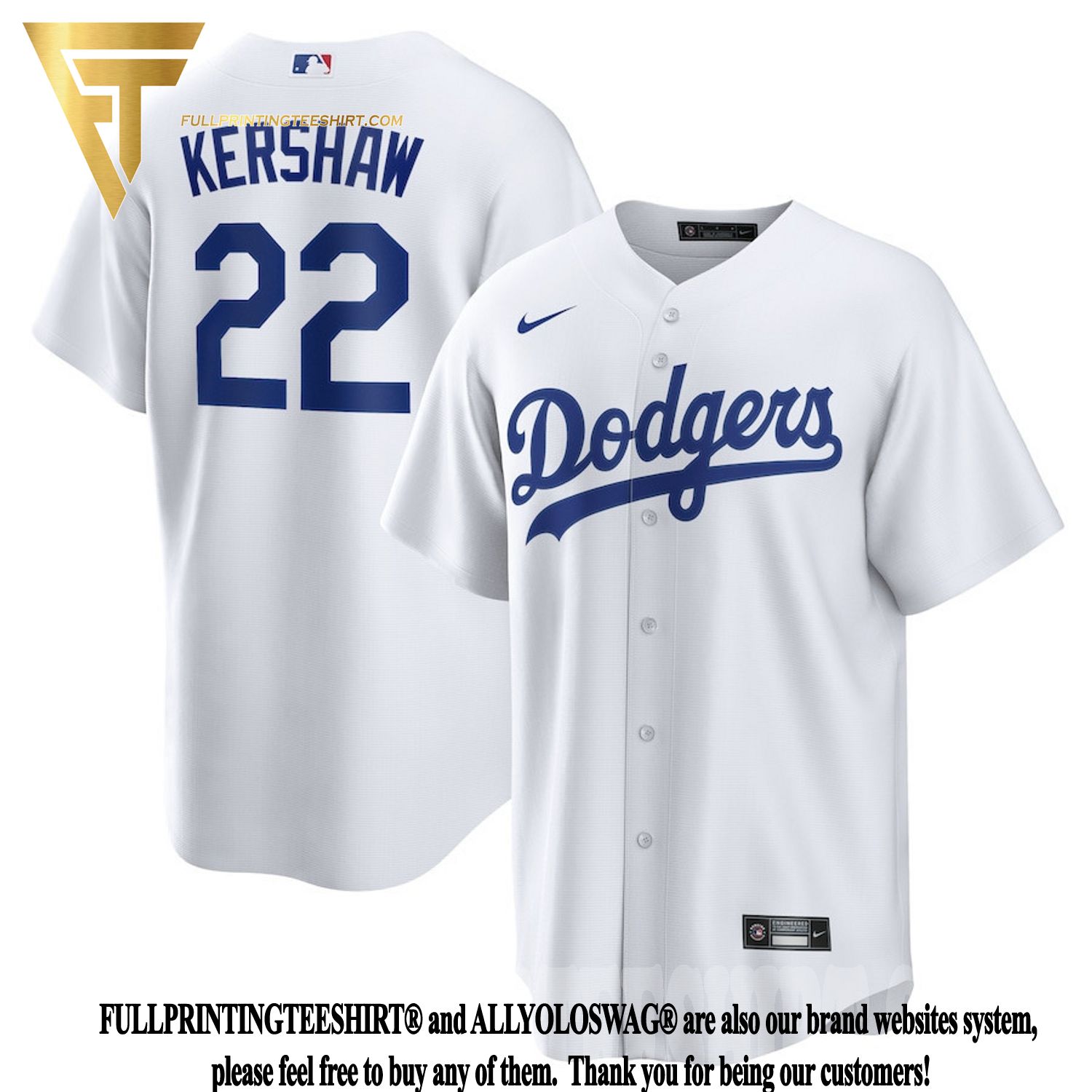 Top-selling Item] Clayton Kershaw 22 Los Angeles Dodgers Home Player Name  Men - White