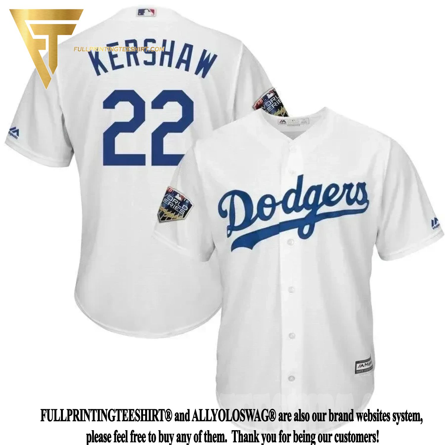 Top-selling Item] Clayton Kershaw Los Angeles Dodgers 2018 World