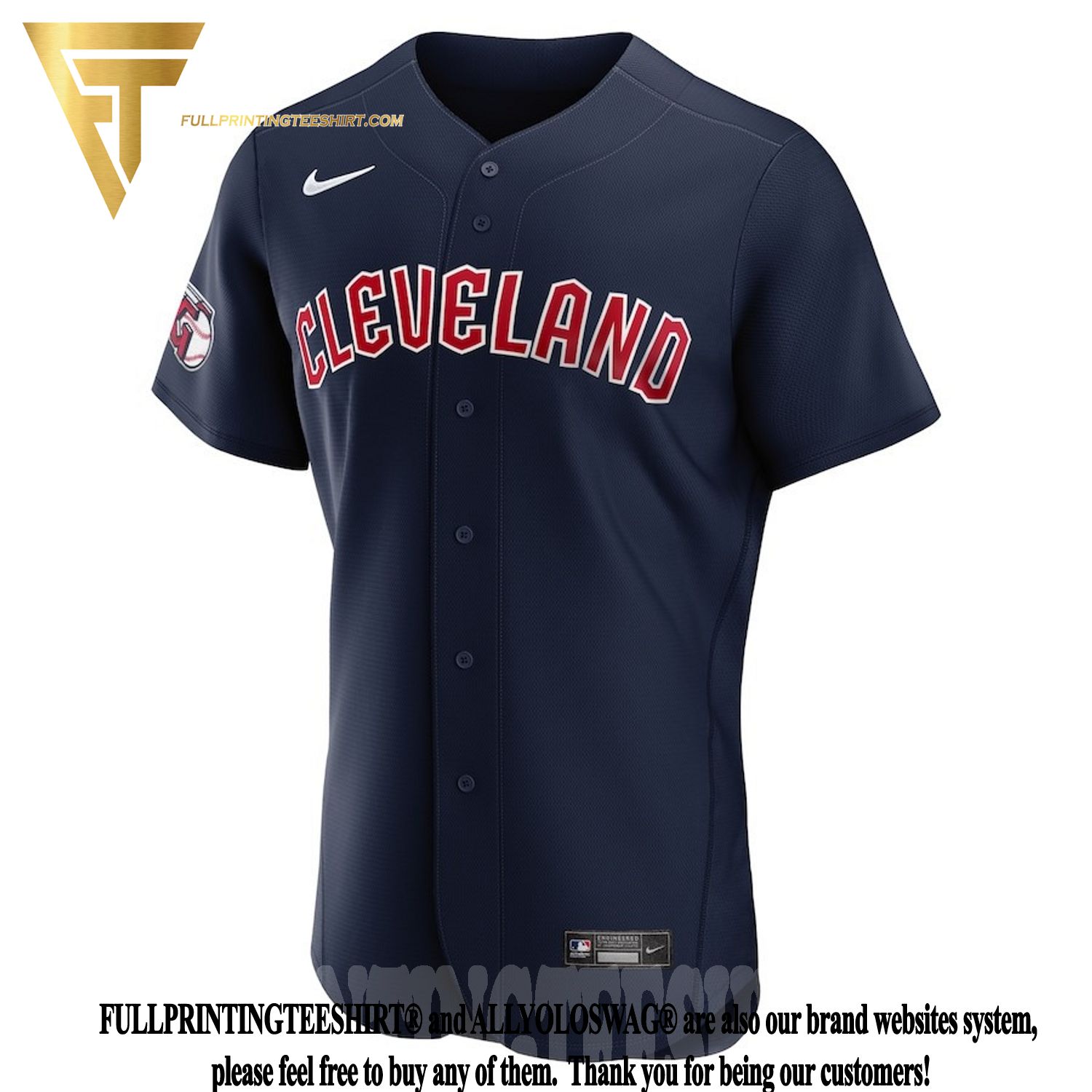 Top-selling Item] Cleveland Indians Stitches Team Color Button-Down 3D  Unisex Jersey - Navy Red 3D Unisex Jersey