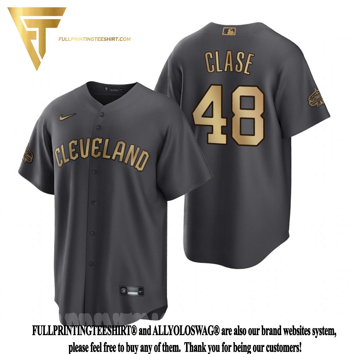 Top-selling Item] Cleveland Guardians Emmanuel Clase Charcoal 2022-23 All- Star Game 3D Unisex Jersey