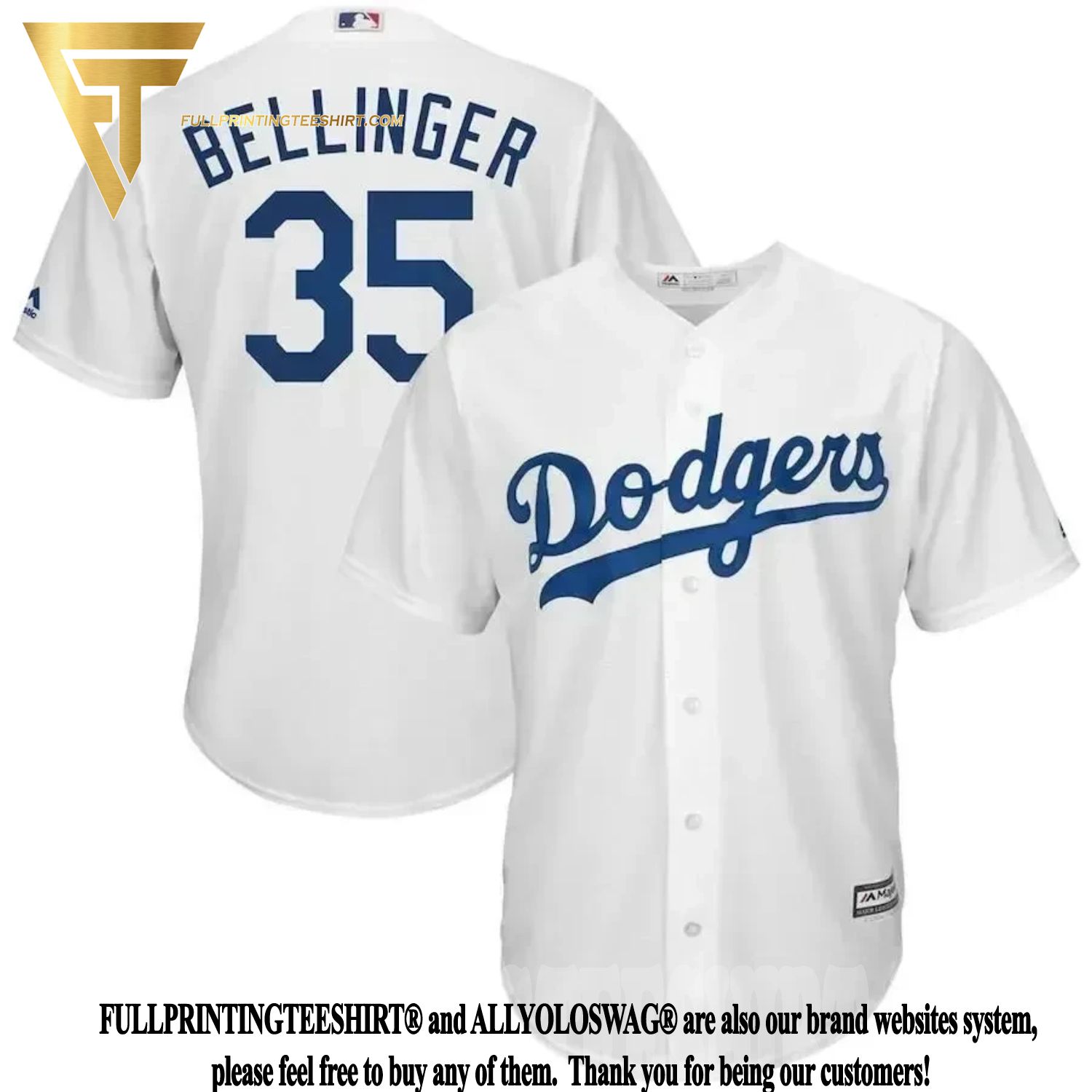 Top-selling Item] Cody Bellinger Honor Vin Scully Los Angeles Dodgers White  35 3D Unisex Jersey