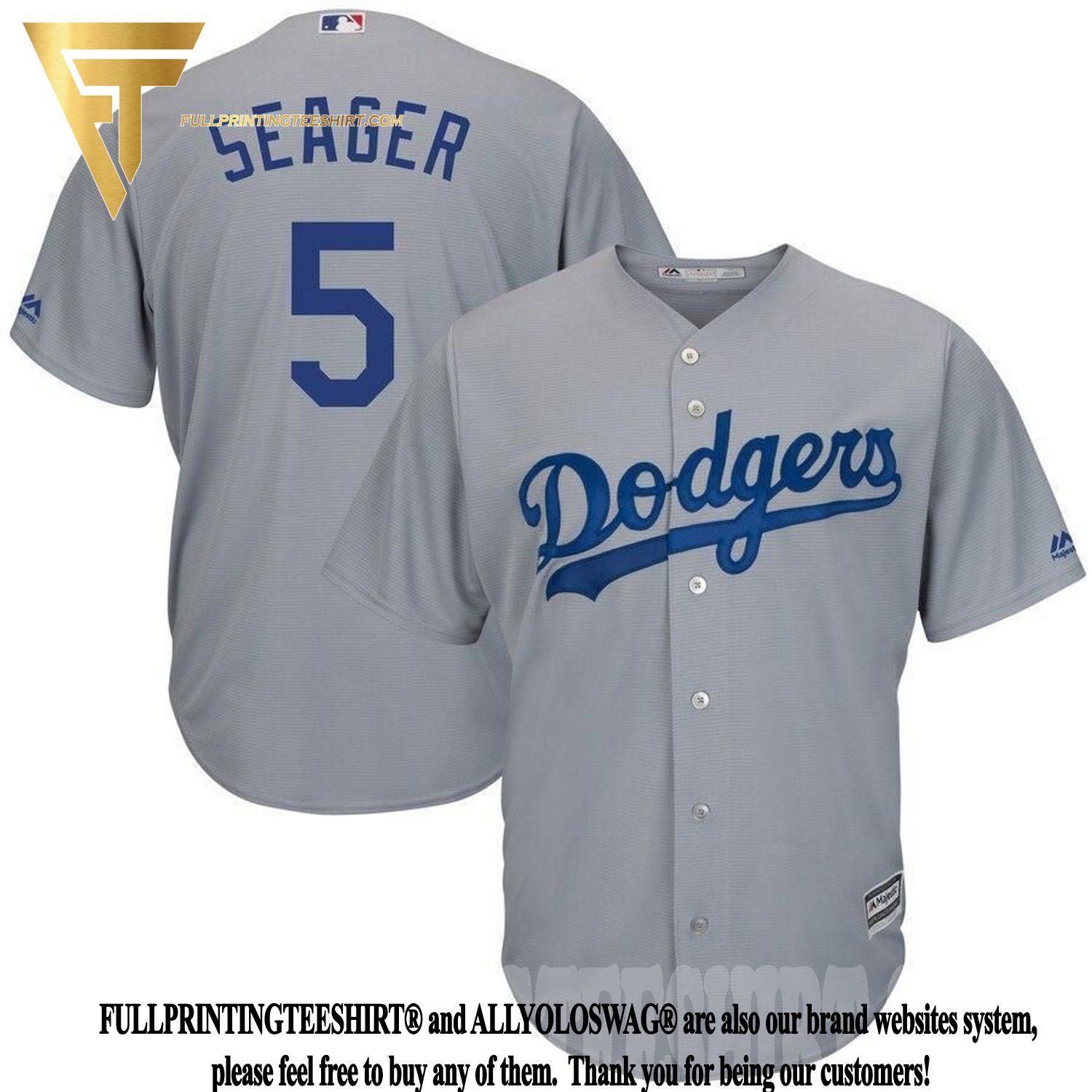 Top-selling Item] Corey Seager Los Angeles Dodgers Road Official Cool Base  Player 3D Unisex Jersey - Gray