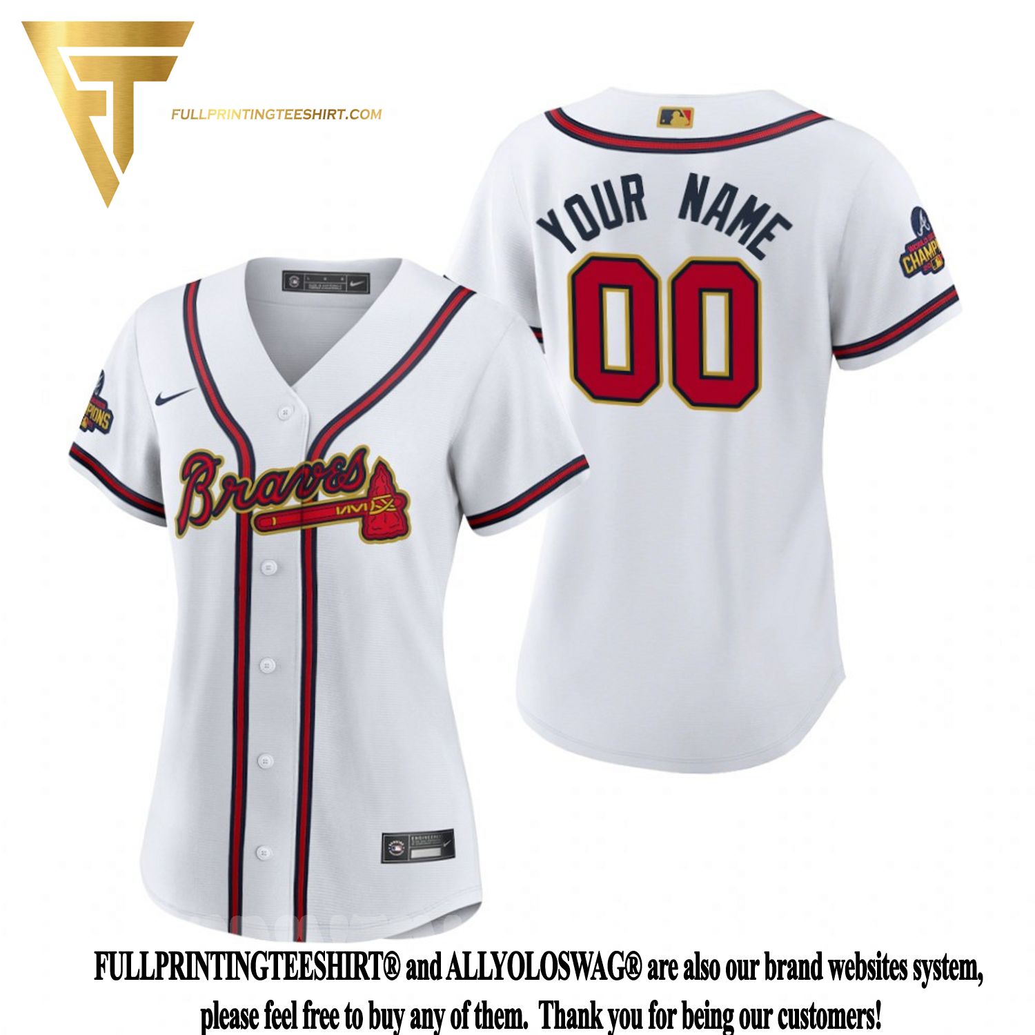 womens red braves jersey