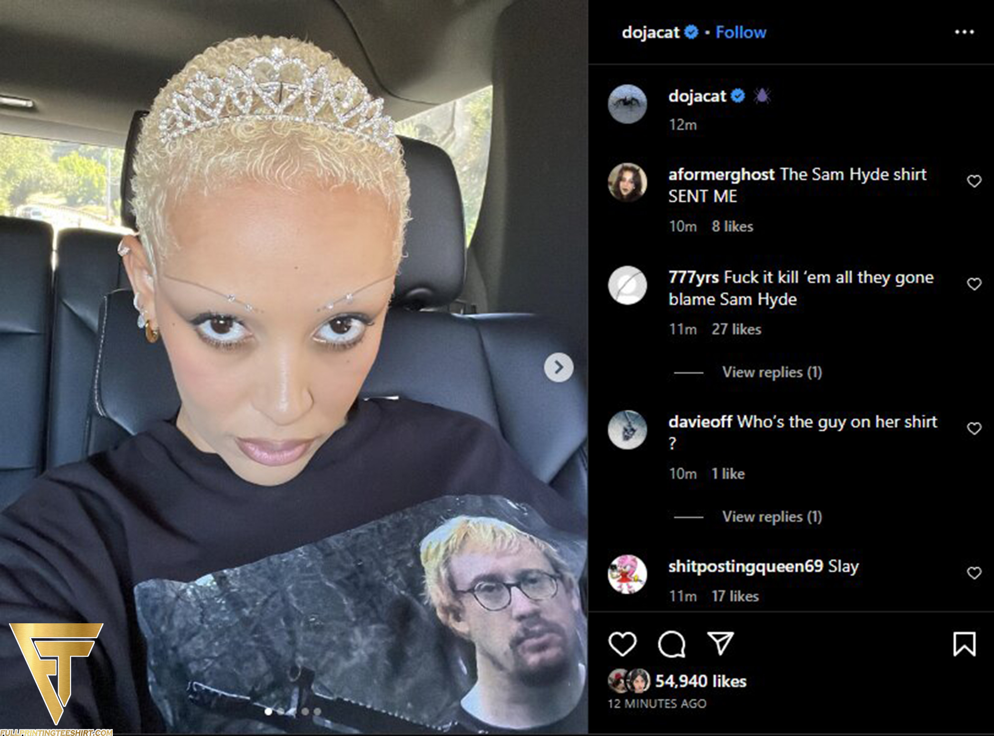 Doja Cat Rocks Internet with Bold Fashion Choice Spotted Wearing a Sam Hyde Shirt in New Photo